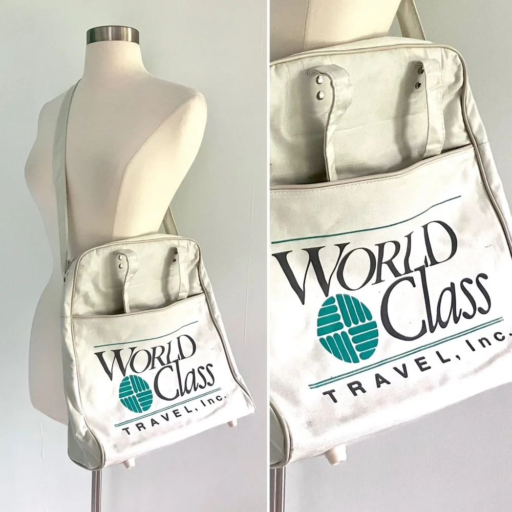 Vintage 60’s World Class airline travel crossbody bag purse tote luggage
